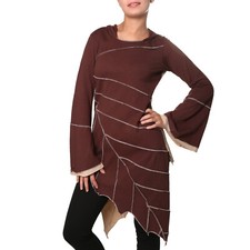 Art et Magie Robe boutonnée en forme de feuilles avec capuche zippée Fairy Goa Pixie
