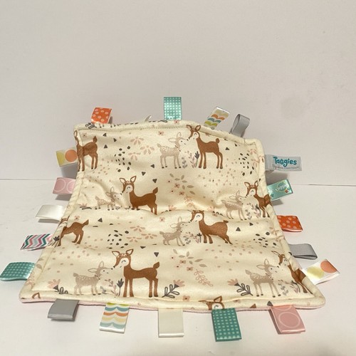 Taggies Signature Deer Pink Lovey Security Blanket Blankie Mary Meyer Thick Soft