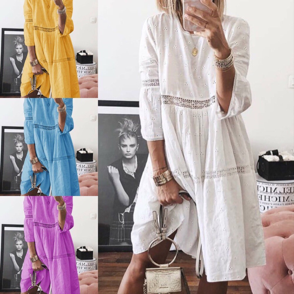hollow stitching lace dress woman Lady Fairy Dress Lace Hollow Stitching Flared Sleeve Velvet Lolita Retro Autumn