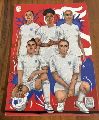 Postkarte Fussball EM 2022 Frauen  Team England 