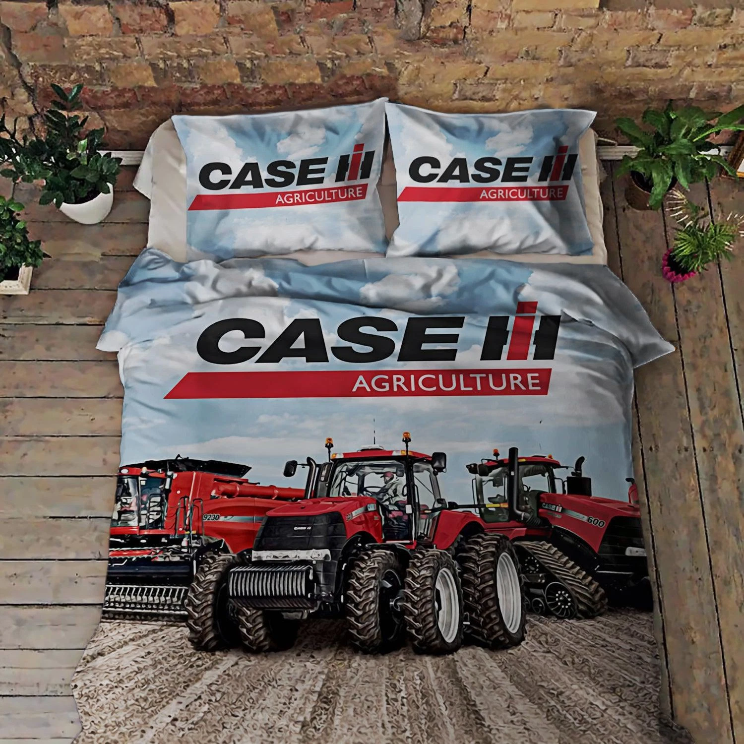 3D Tractor Quilt Cover Set with Pillowcases Bedding Set