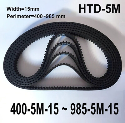 Closed Loop Synchronous HTD-5M Width 15 mm Timing Belts Perimeter=400mm ~ 985mm