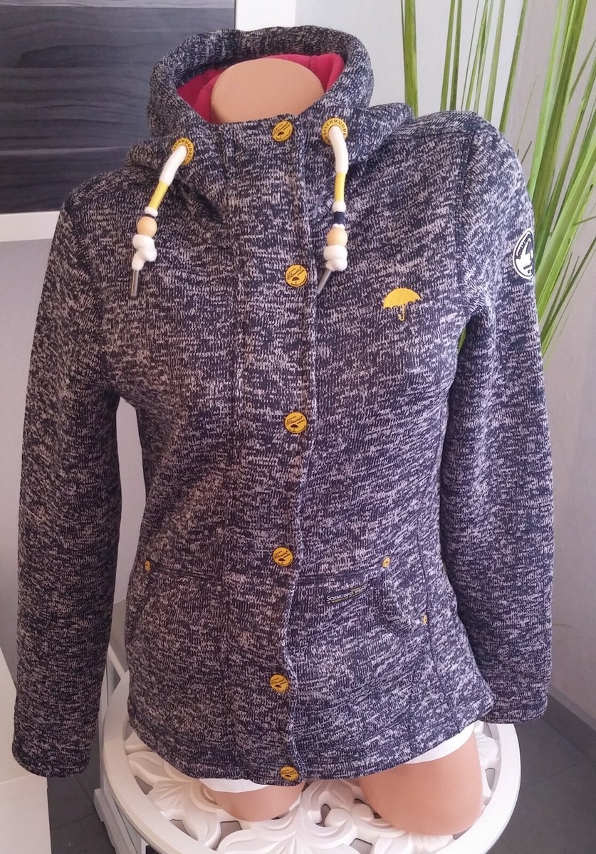 Schmuddelwedda Jacke XS 34 marine blau meliert pink