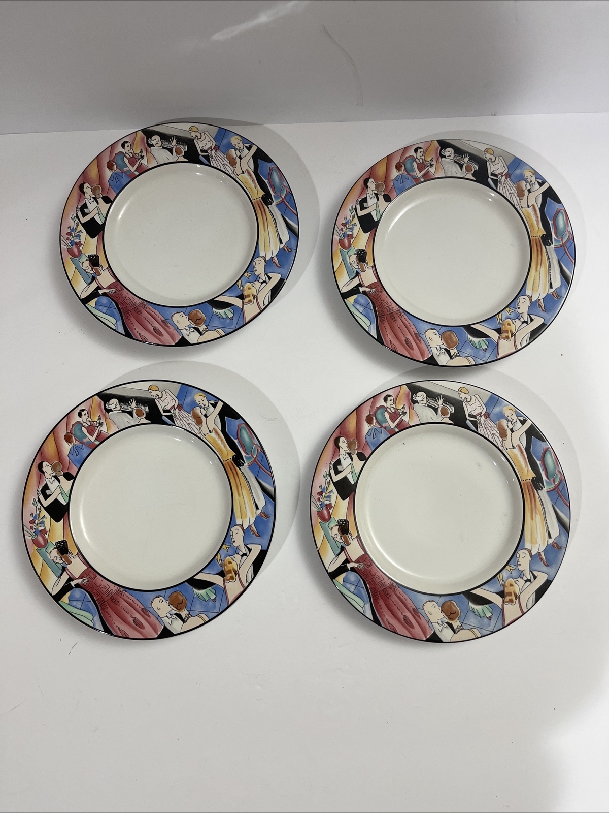Sakura Tango By Sue Zipkin Set Of 4 Dessert, Bread Plates 6 3/8” D