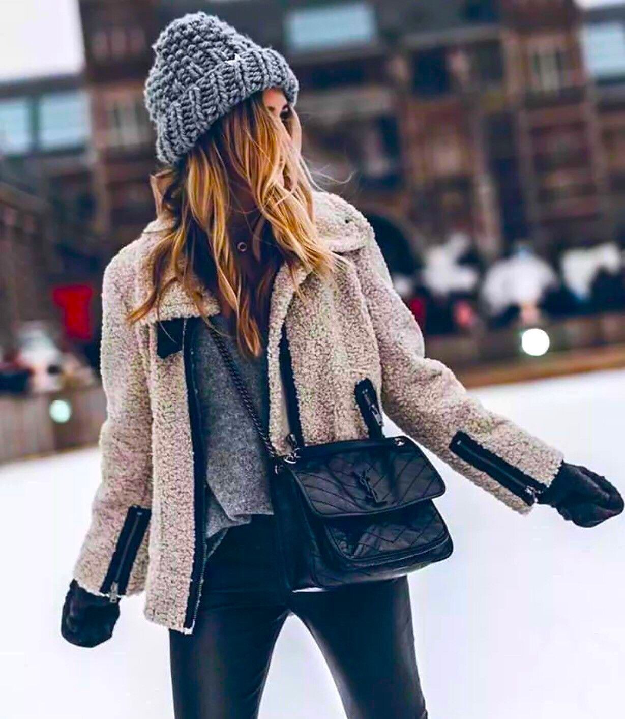 ALTRA ZARA GIACCA CALDA PELLICCIA SINTETICA E PELLE CAPPOTTO INVERNALE GIACCA CON ZIP taglia XL NUOVO