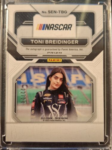 2023 Panini Prizm AUTOGRAPHED Toni Bredinger Nascar Rainbow Racing Card No... - Picture 2 of 2