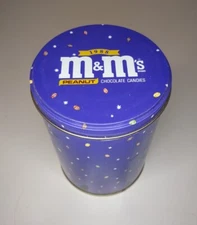 Vintage 1988 Peanut M&M Tin Can Empty Can Great For Collectors
