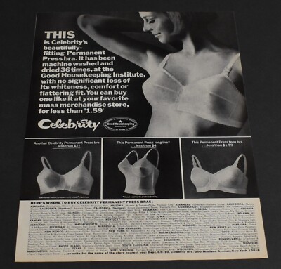 1966 Print Ad Sexy Celebrity Bra Beauty Blonde Lady Fashion Art Style Comfort