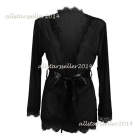 Women Lace Kimono Robe Babydoll Chemise Lingerie Bride Robe for Wedding Party