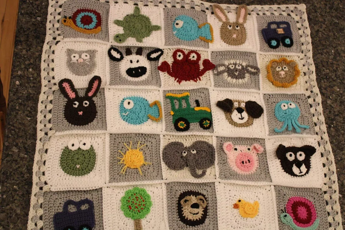 animal crochet baby blanket John Deer eBay
