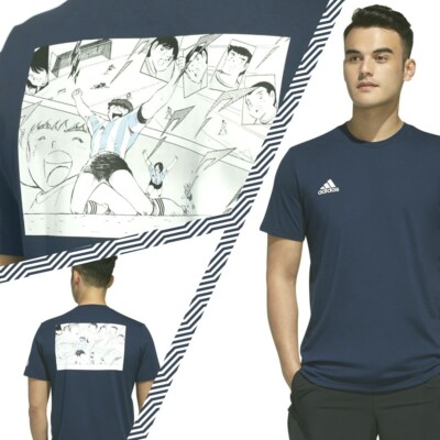 CAPTAIN TSUBASA Adidas Original Collabo Argentina T-Shirt L Small Size + A4 FILE