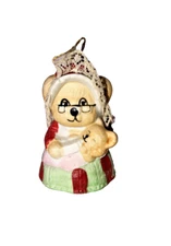Jasco Caring Critters Chimers Bear Baby Bell Christmas Porcelain Ornament