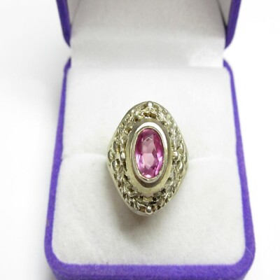 Vintage Russian Amethyst Ring Sterling Silver 875 Women's Jewelry USSR Size 6.5