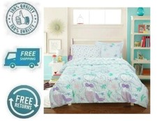 New Mermaid Bed in a Bag Bedding Sheet Pillowcase Comforter 5pc Kid Set Twin