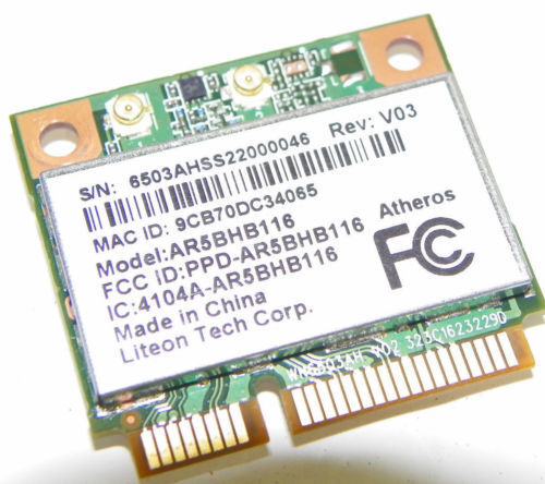 ATHEROS AR9382 AR5BHB116 Wireless Wifi N Half MINI PCIE Card - Picture 1 of 1