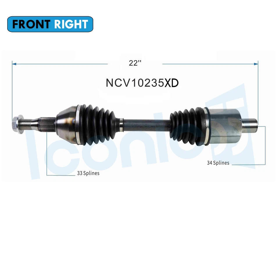 Extreme Weather Front Right CV Axle for 05-06 Saturn Relay, Pontiac Montana AWD Foto 2 de 4