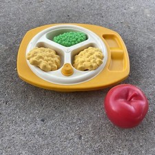 Vintage 1987 Fisher Price Fun Food Baby Mealtime Tray Set Play Food Lot