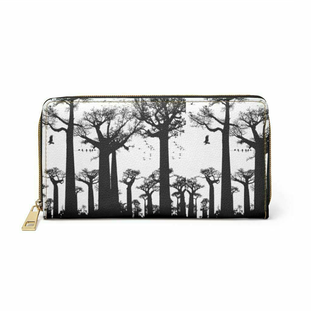 Forest Tree Faux Leather Zipper Wallet-Women Wallet-Wallets For Women
