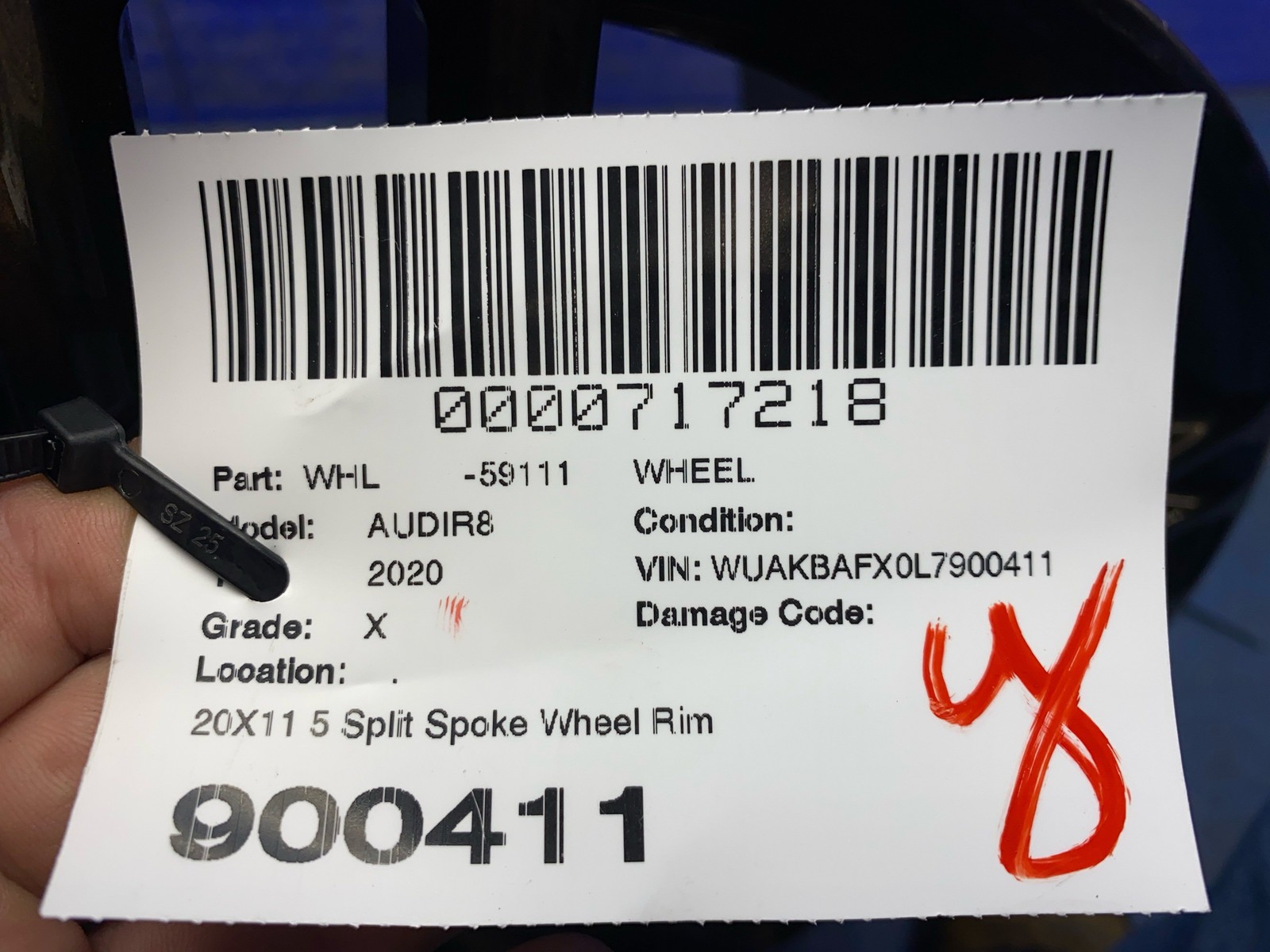 2020 AUDI R8 20X11 5 Split Spoke Wheel Rim Bronze *SMALL BEND* *SCUFF*