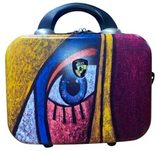 HEYS Abstract Art The Eye Makeup Cosmetic Bag Hard Shell Case Overnight Carry On