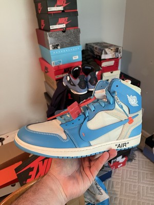Pre-owned off-white air Jordans powder blue Jordan 1 Retro High Off-White University Blue Sz 10.5  main image 4