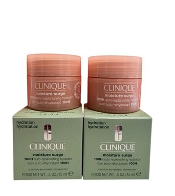 2x Clinique Moisture Surge 100H Auto-Replenishing Hydrator 0.5 oz each NIB