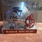 TreVeyon Henderson Signed New England Patriots Riddell Mini Helmet Silver/Red
