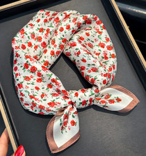 100 Mulberry Silk Scarf Shawl 53X53cm Bandana lace Print Neckerchief Wrap new