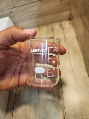 Lab Invo Beaker 100Ml Glass Graduated Case of 12. FAST SHIP!