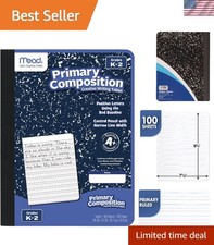 100-Sheet Primary Composition Book, Blue Marble, Perfect for Grades K-2