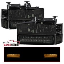 Smoke Headlights Led Corner Lamps Fits 1994-1998 Chevy C10 Ck Tahoe Silverado Smoke Headlights Led Corner Lamps Fits 1994-1998 Chevy C10 Ck Tahoe Silverado