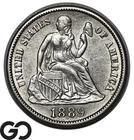 1889-S Seated Liberty Dime Blast White Luster, Tough This Nice, BU++
