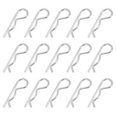 Für M3 x 65 mm Splint-Set, 15 Stk. stabile R-Clips in Silber