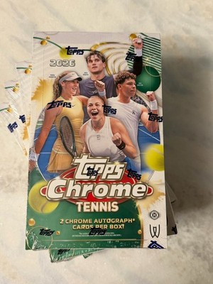 2026 TOPPS CHROME TENNIS HOBBY BOX (2 AUTOs/96 Cards) New IN HAND   QTY