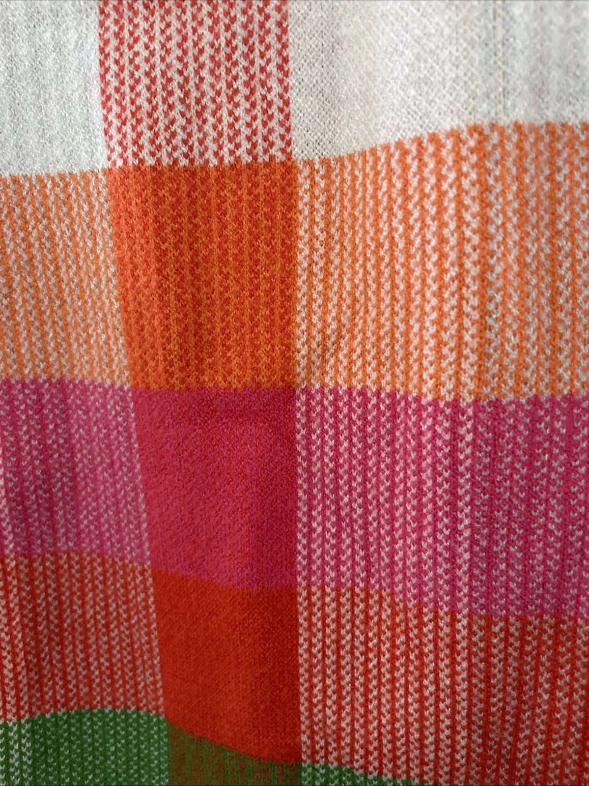 Kate Spade N.Y. Vestito Mini Maglione Plaid Rosso Rosa Verde Blu Tg Med Nuovo