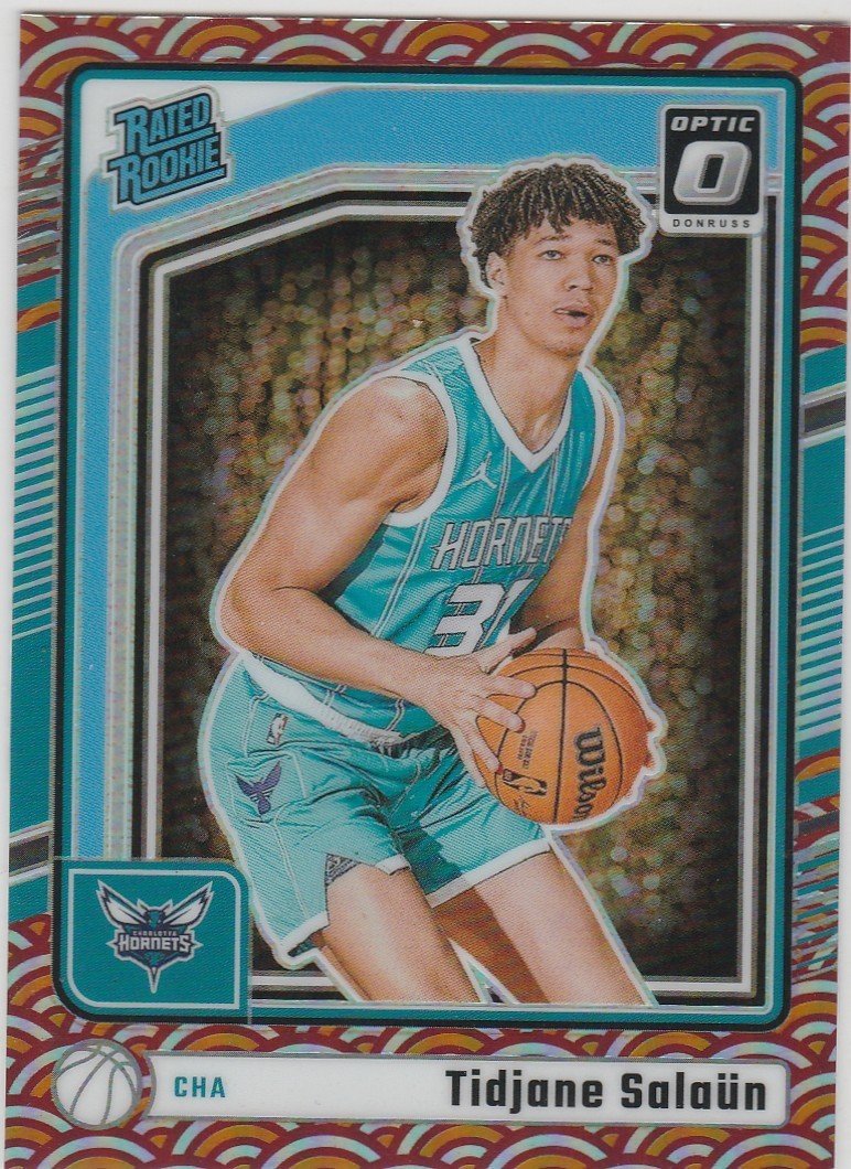 TIDJANE SALAUN 2024-25 Donruss Optic Photon Prizm Rated Rookie SSP Hornets #286