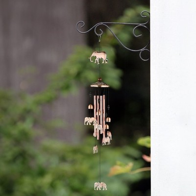 Pclapora Carillon à Vent Aluminium 12 Tubes – Coloré, Bois Blanc, 55 Cm – Pour Jardin, Balcon, Terrasse – Son Clair Et Apaisant