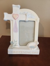 Ceramic Christening Day Picture Frame 4x6 Photo