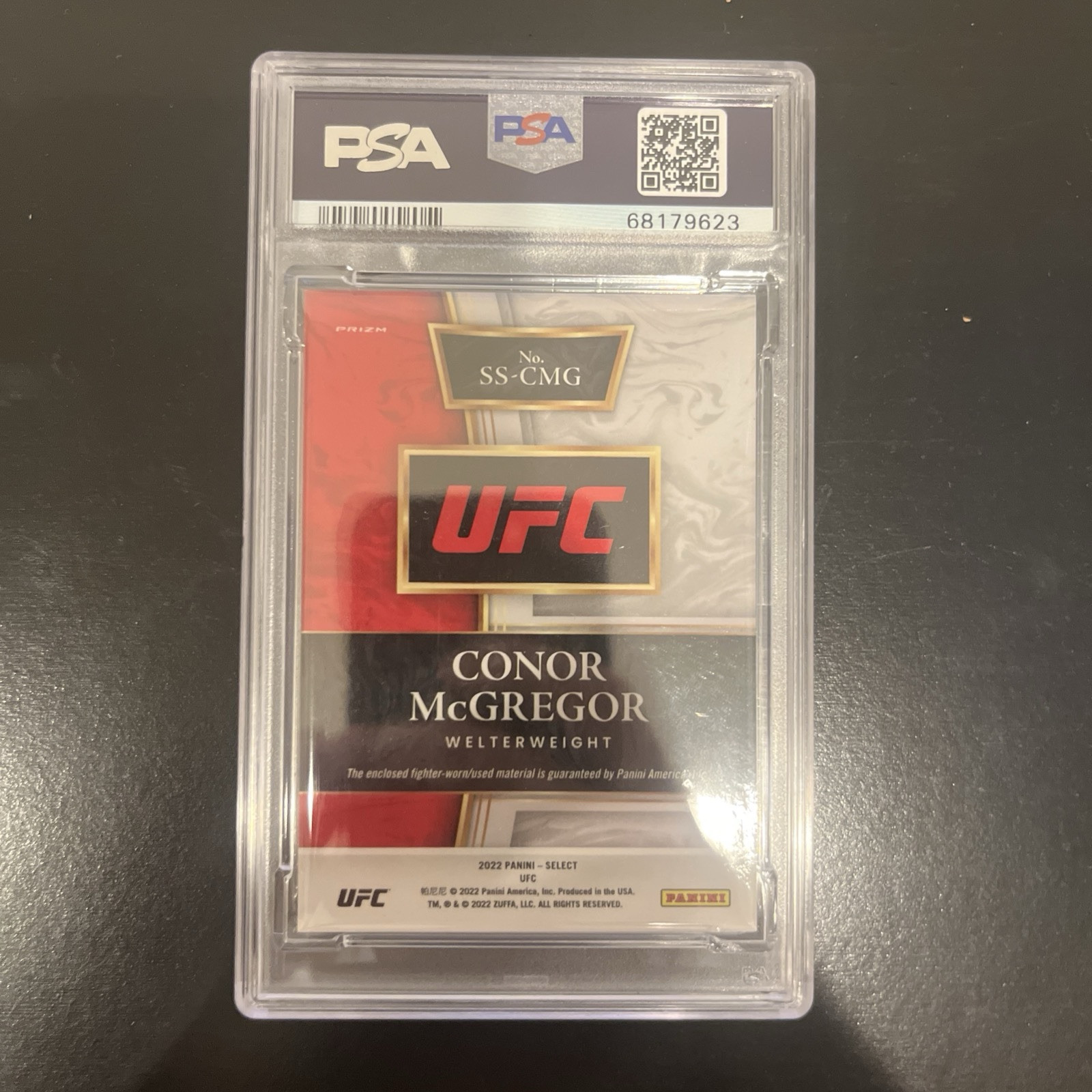 Conor McGregor Panini 2022 Select Memorabilia Prizm SS-CMG POP 5🔥 PSA 10 💎 view 2