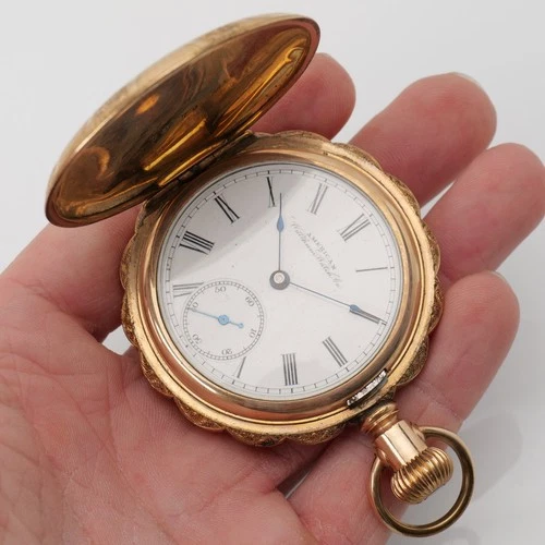 1895 Waltham Grade No. 20 - 16s 11j Antique Pocket Watch Gold Filled Hunter Runs