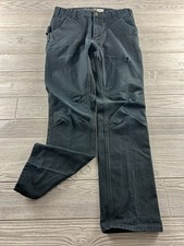 Carhartt Black Pants Mens 32x32 Black Canvas Dungaree Fit Carpenter Workwear.