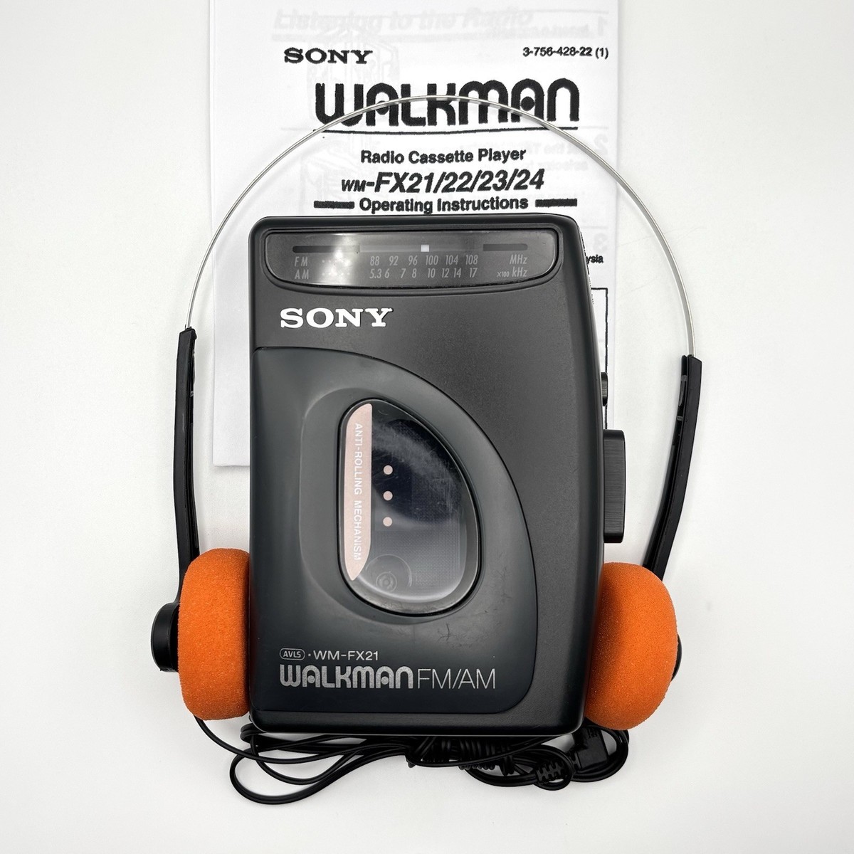 ポータブルプレーヤー SONY WM-FX21 Sony Walkman WM-FX21 AM/FM Cassette Player - New Belt