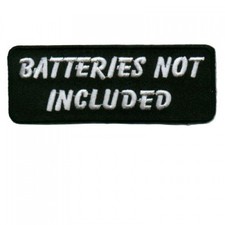 Funny Motorcycle Jacket Biker Vest Patch - BATTERIES NOT INCLUDED USA MADE