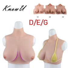 Silicone Breast Plate D/E/G Cup Fake Boobs for Crossdresser Cosplay US Ship