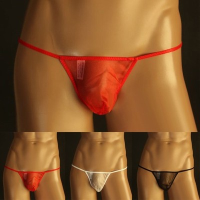 Herren Sexy Unterwäsche T-Back G-String Slip durchsichtig Jockstrap Tanga Dessous