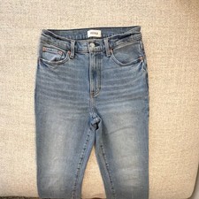 Pistola Straight Jeans Blue Denim Medium Wash Button Zip Solid 5-Pocket