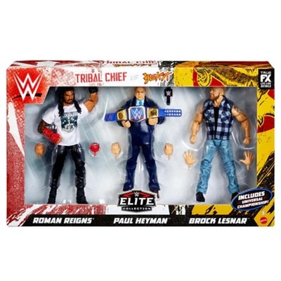 WWE Elite Roman Reigns, Brock Lesner, Paul Heyman 3 pack (still in the shipper)