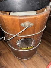 Vintage  Sterling Hand Crank Cedar  Ice Cream Maker As Is Great Deal