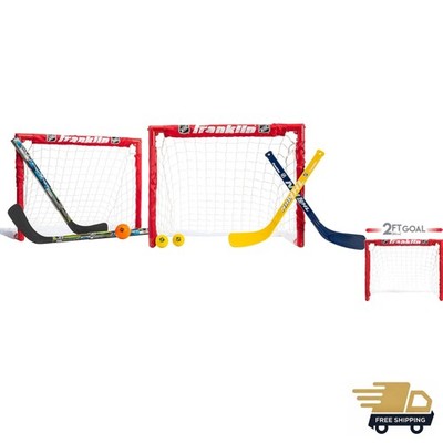 NHL Kids Folding Hockey Goals Set - 2 Street Hockey & Knee Hockey Goals - 2 A...
