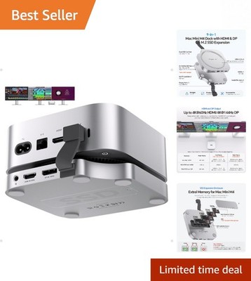 Effortless Connectivity with Mac Mini M4 Dock - 4K Display & SSD Functionality